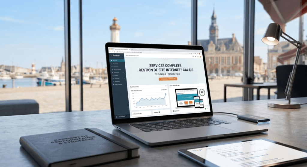 création de site internet à Calais sur ordinateur avec site web professionnel